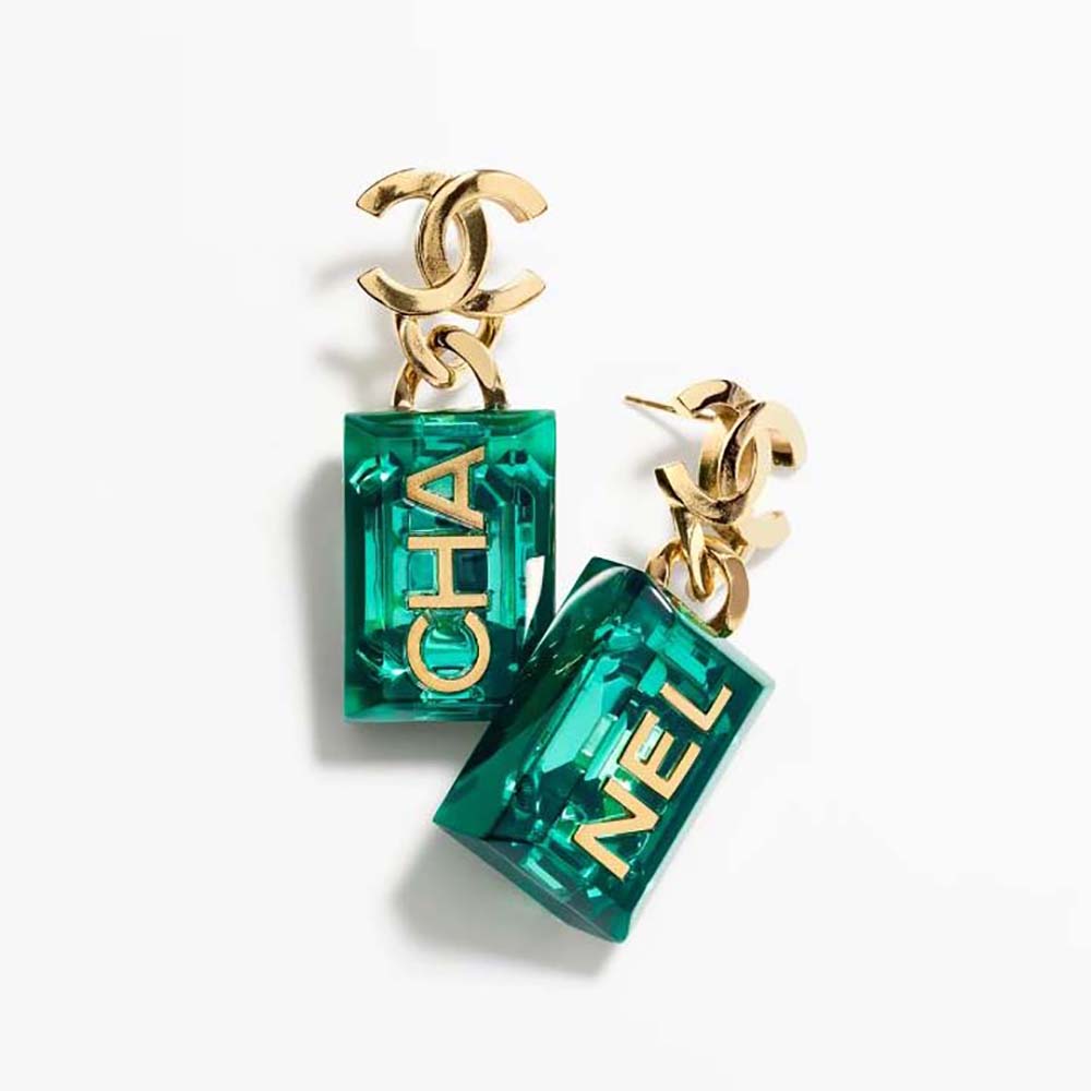 Chanel Women Pendant Earrings in Metal & Resin (1)