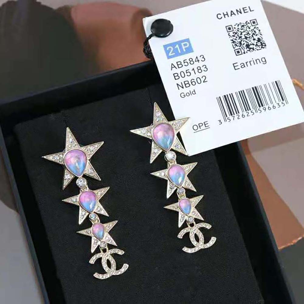 Chanel Women Pendant Earrings in Metal & Strass (2)