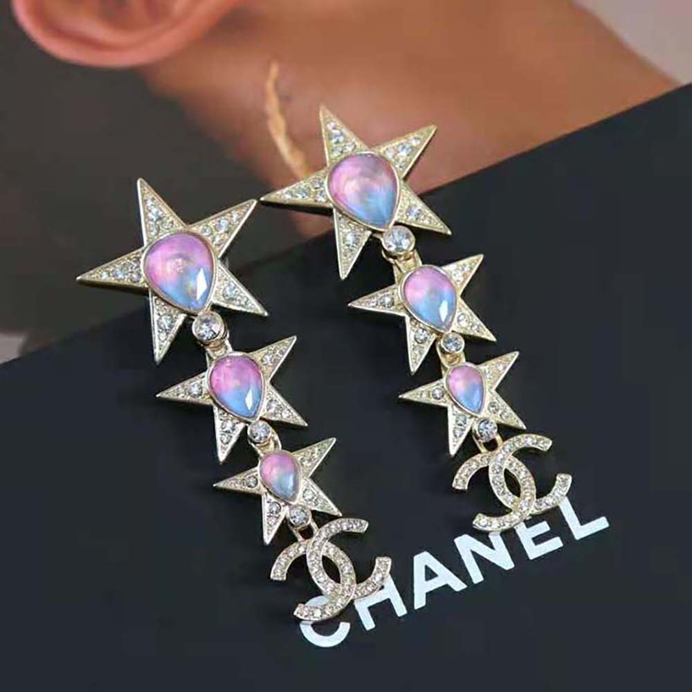 Chanel Women Pendant Earrings in Metal & Strass (3)