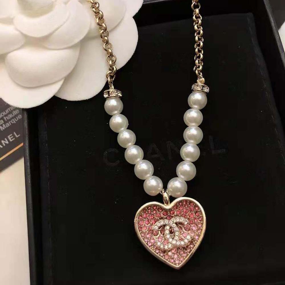Chanel Women Pendant Necklace in Metal Glass Pearls & Strass (3)