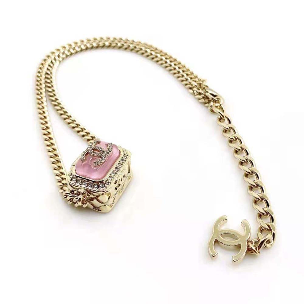 Chanel Women Pendant Necklace in Metal Resin and Strass (4)