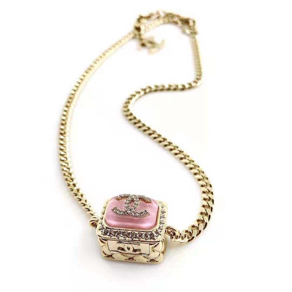 Chanel Women Pendant Necklace in Metal Resin and Strass (7)