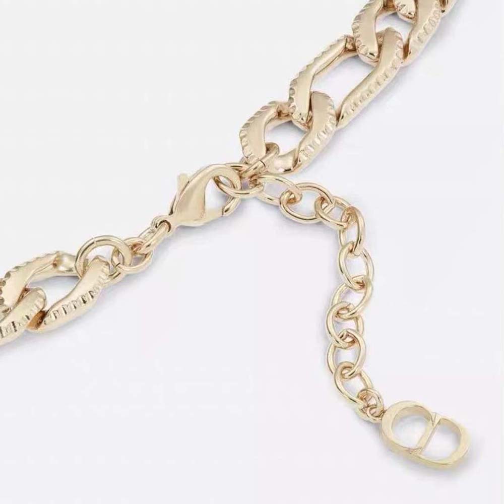 Dior Men Tears Chain Link Bracelet Gold-Finish Brass and Green Resin (4)