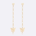 Dior Women Métamorphose Earrings Gold-Finish Metal and White Resin Pearls