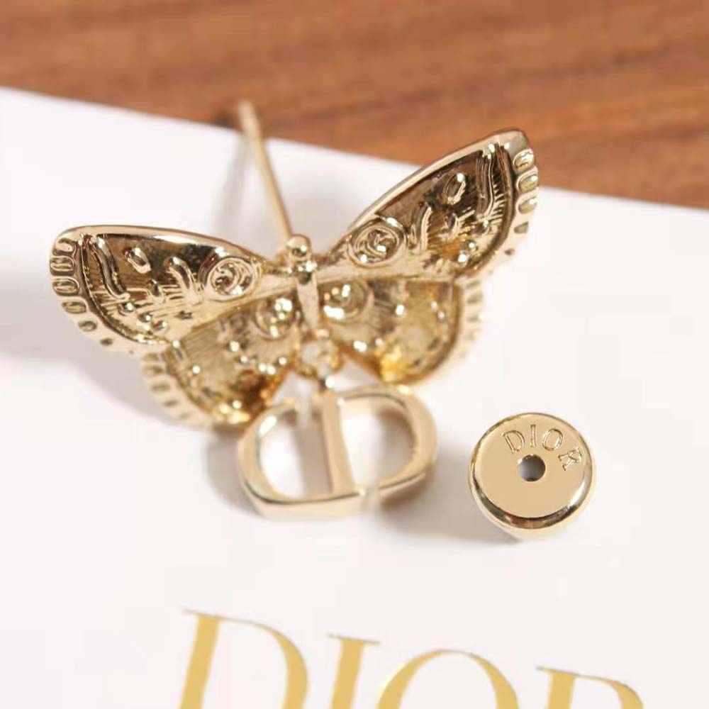 Dior Women Métamorphose Earrings Matte Gold-Finish Metal with White Resin Pearl (9)