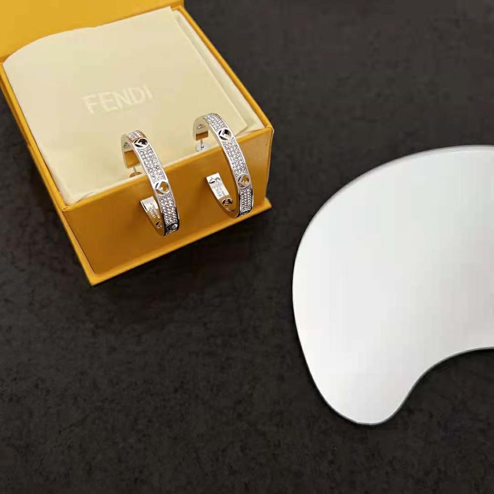 Fendi Women F Is Fendi Earrings Silver-coloured (4)