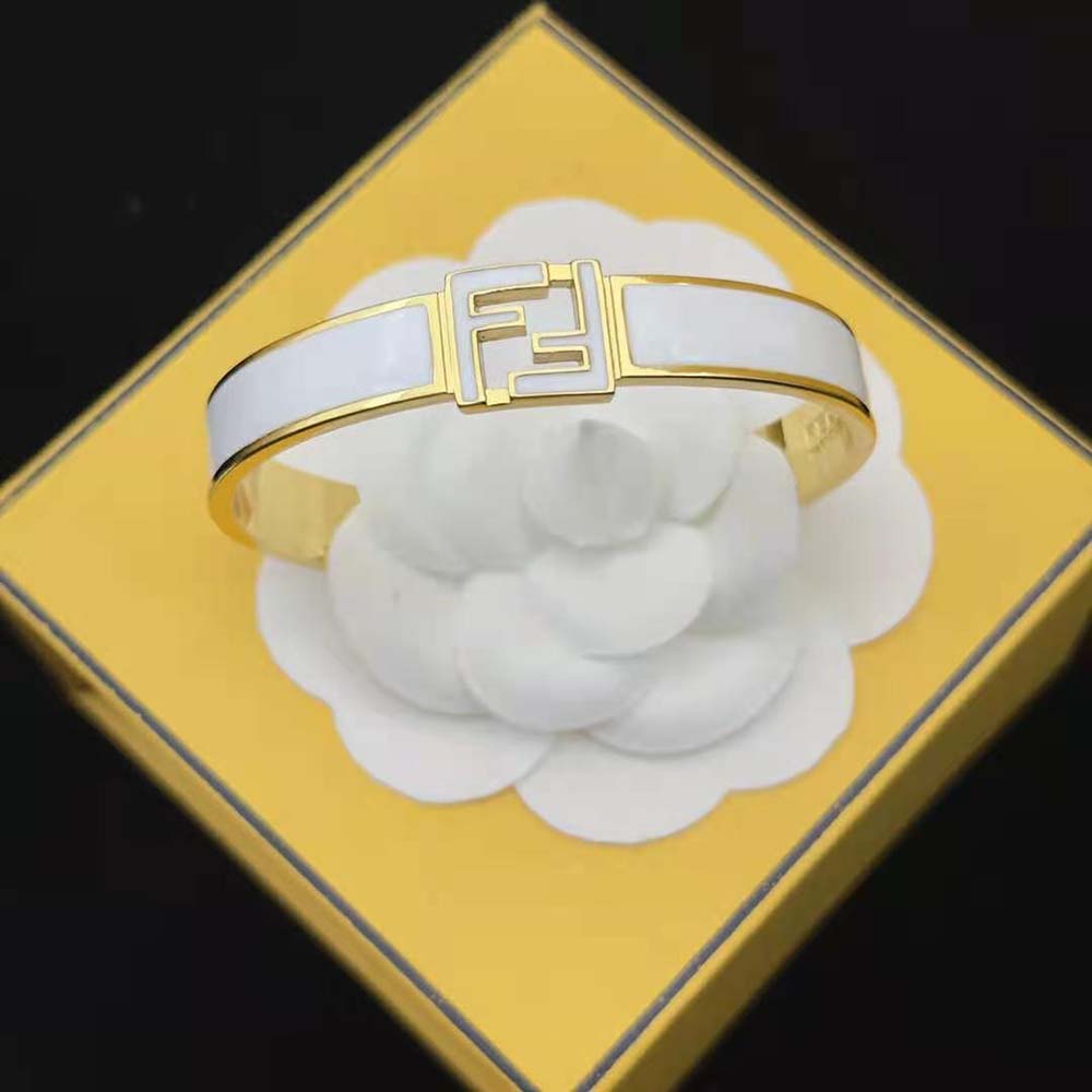 Fendi Women Forever Fendi Bracelet Gold-colored-White (2)