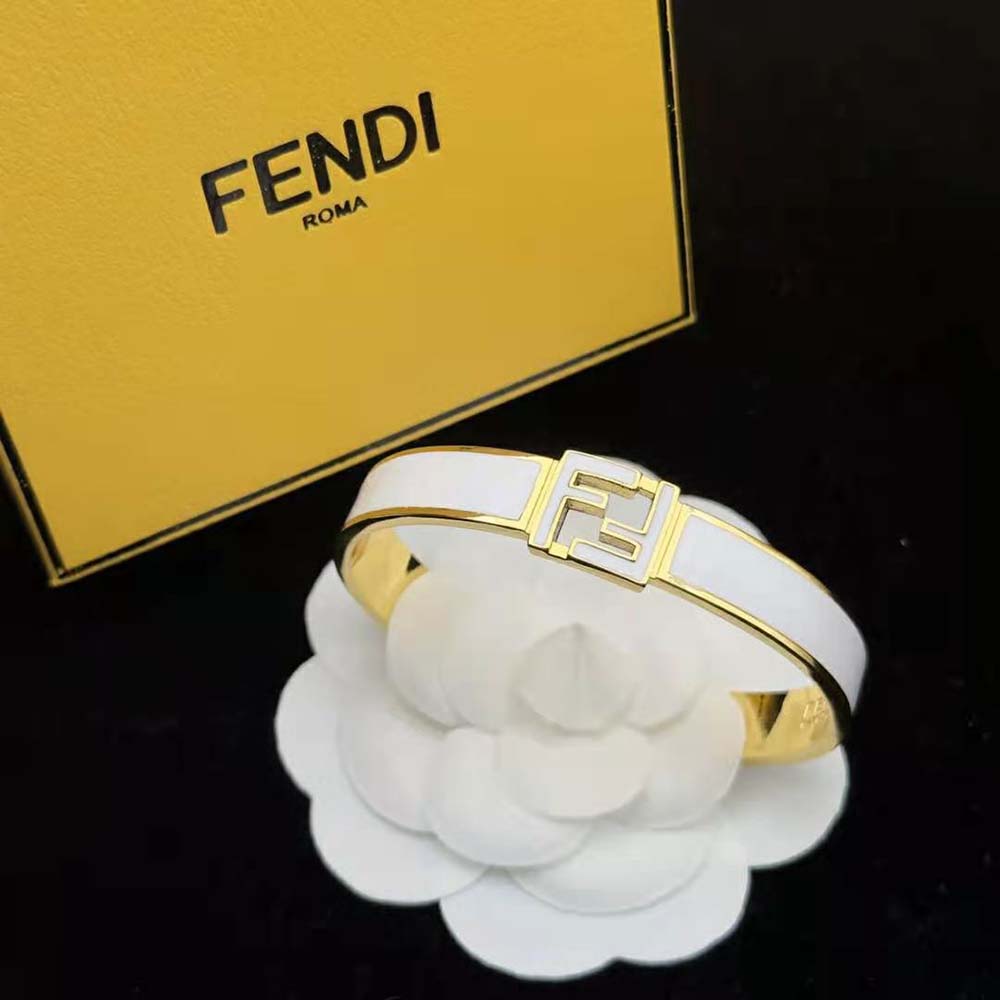 Fendi Women Forever Fendi Bracelet Gold-colored-White (3)