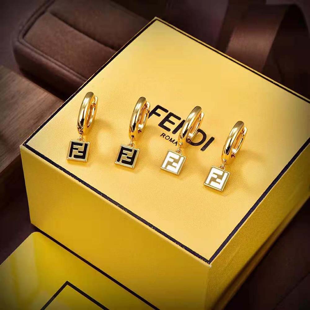 Fendi Women Forever Fendi Earrings Gold-colored-Black (2)