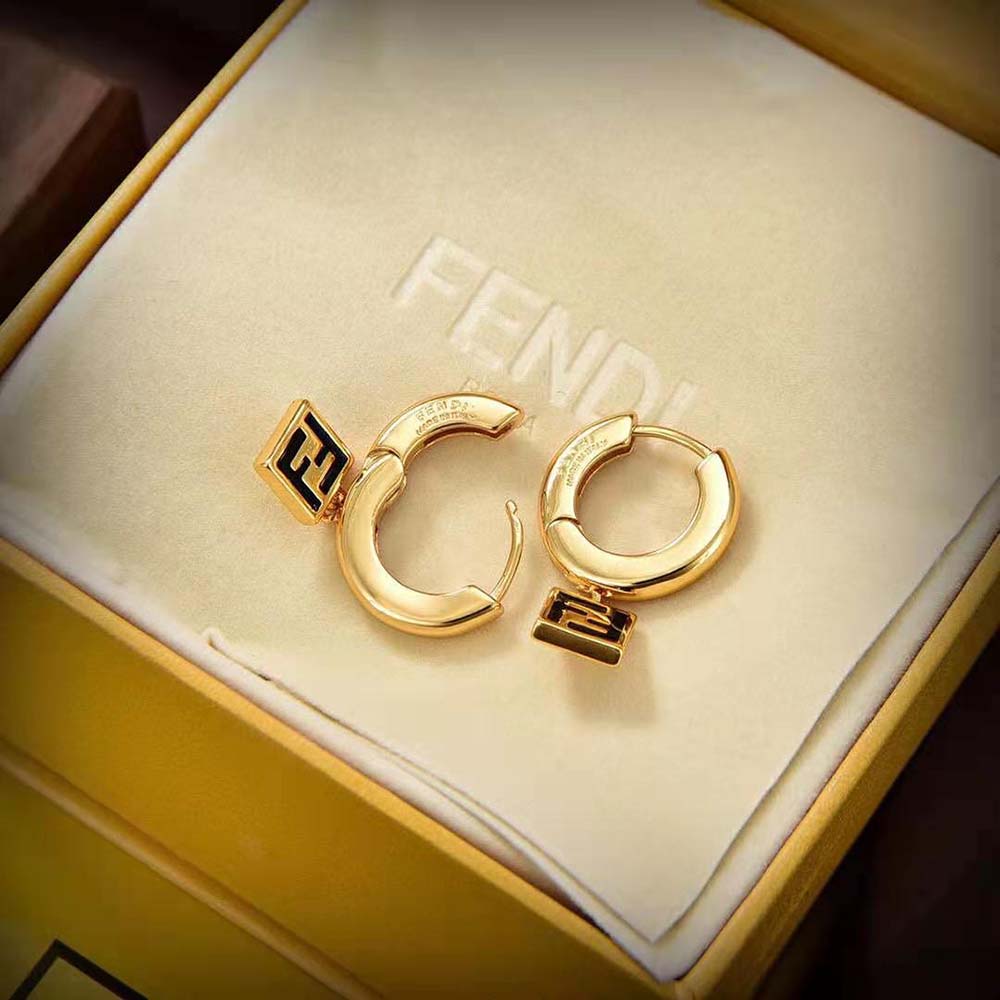 Fendi Women Forever Fendi Earrings Gold-colored-Black (3)