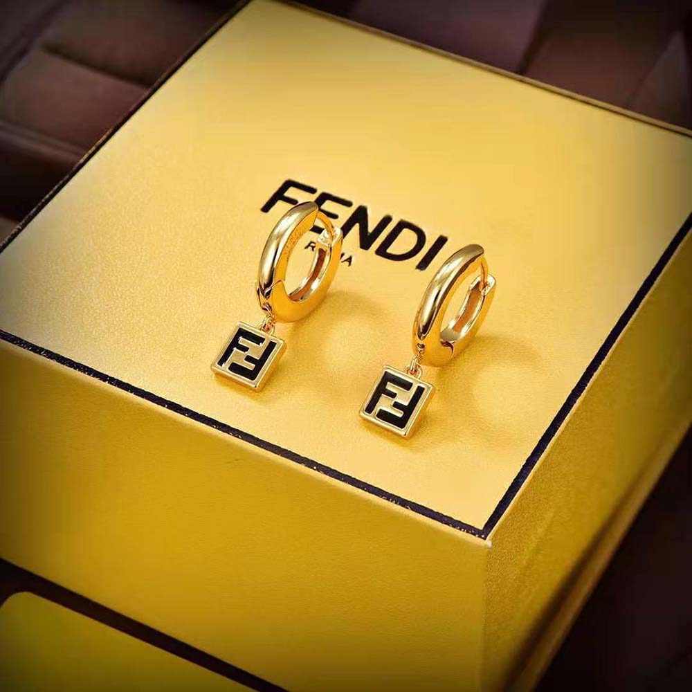 Fendi Women Forever Fendi Earrings Gold-colored-Black (5)