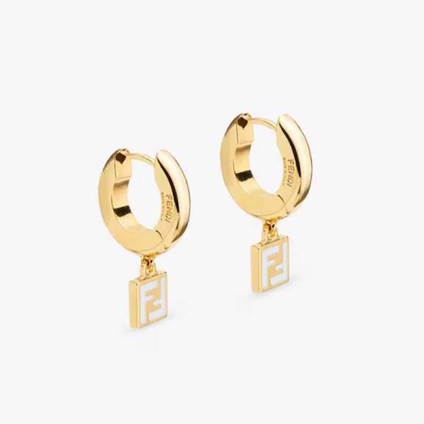 Fendi Women Forever Fendi Earrings Gold-colored-White (1)
