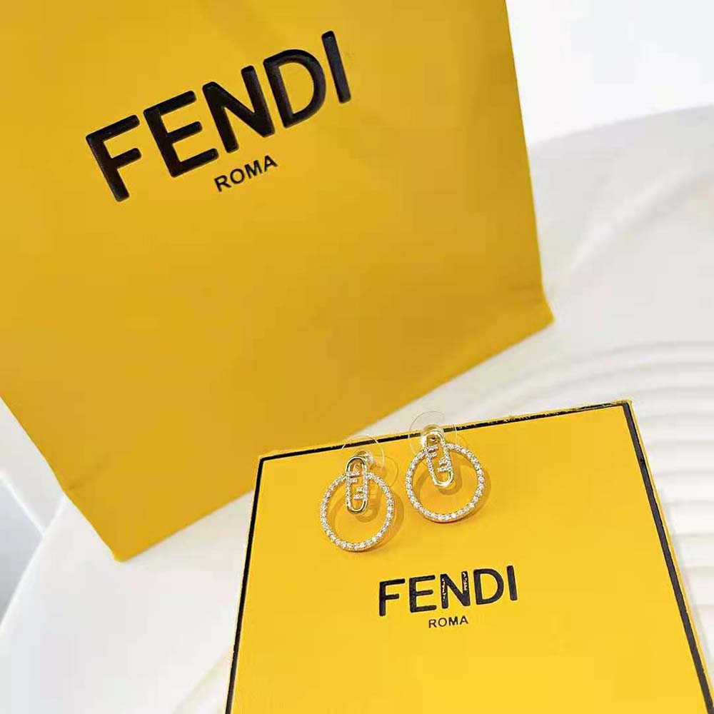 Fendi Women Hoop Earrings with Fendi O’Lock Motif (4)