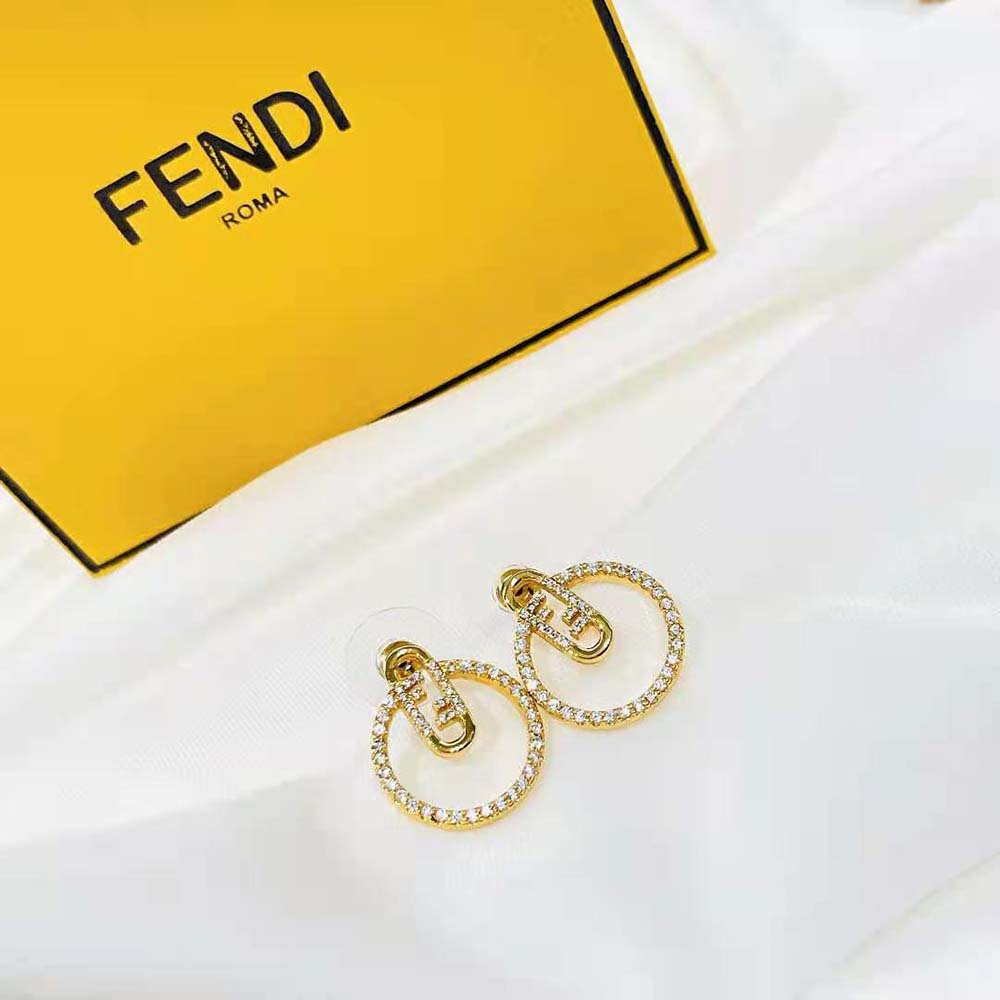 Fendi Women Hoop Earrings with Fendi O’Lock Motif (5)