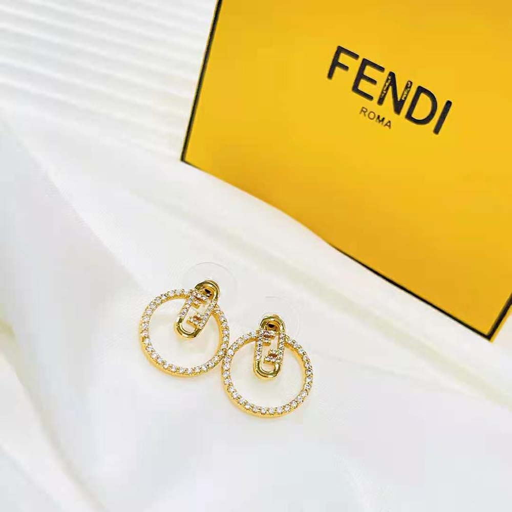 Fendi Women Hoop Earrings with Fendi O’Lock Motif (7)