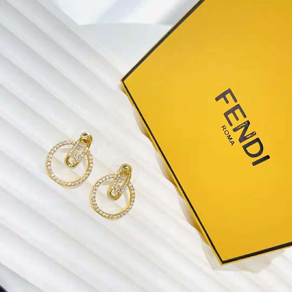 Fendi Women Hoop Earrings with Fendi O’Lock Motif (8)