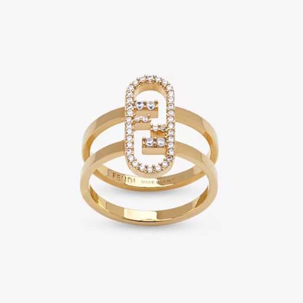 Fendi Women Wide-band Ring with Fendi O’Lock Motif (1)