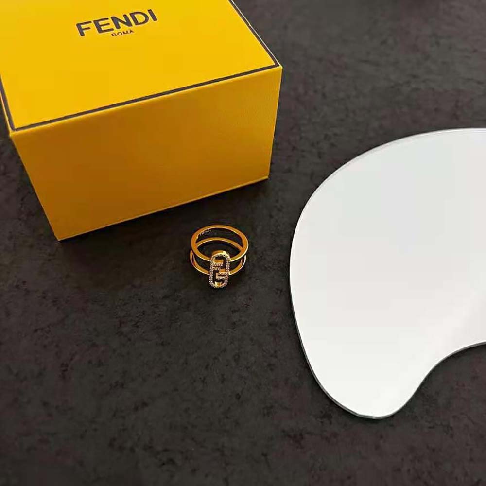 Fendi Women Wide-band Ring with Fendi O’Lock Motif (2)
