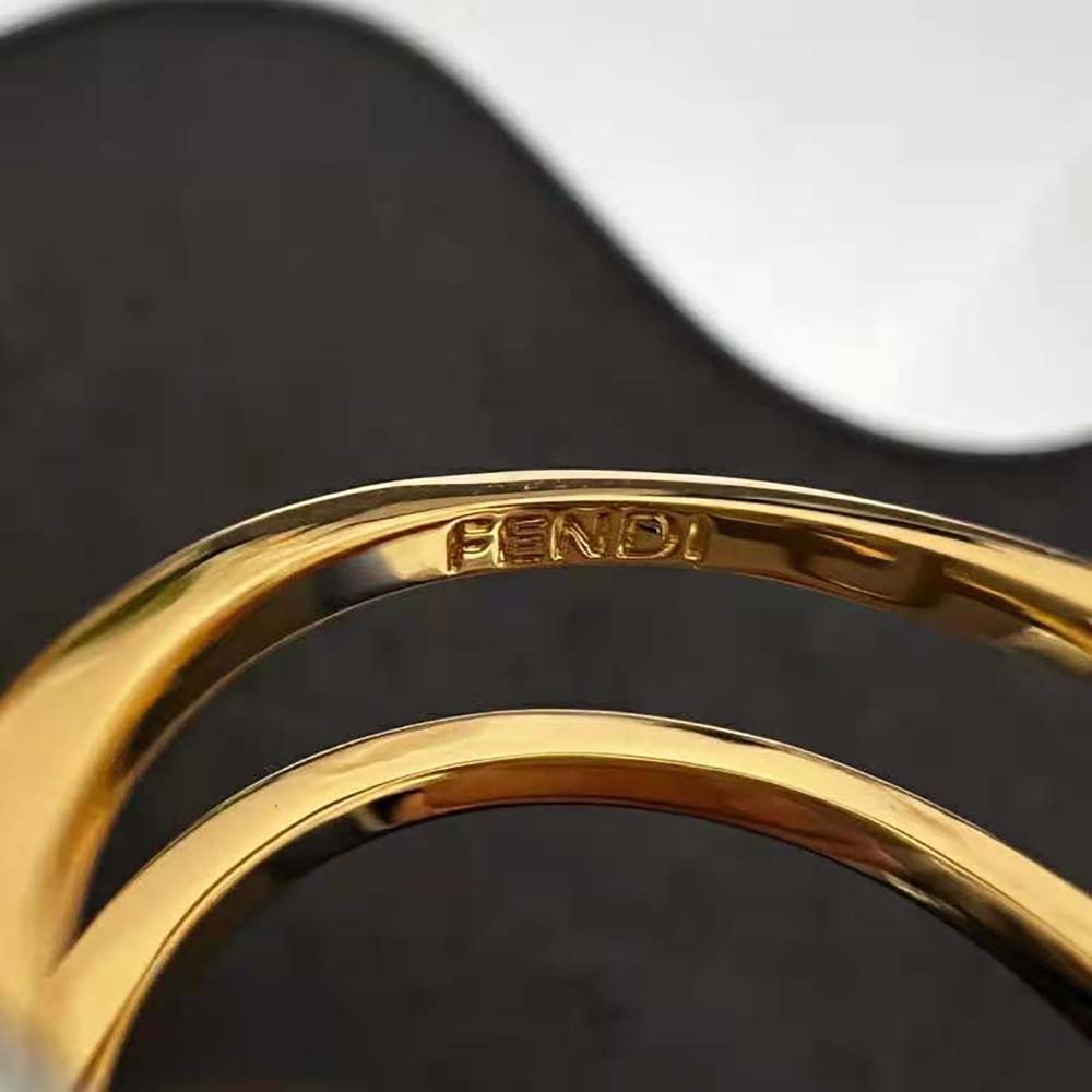 Fendi Women Wide-band Ring with Fendi O’Lock Motif (4)