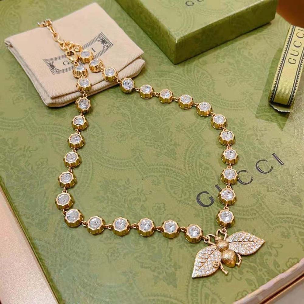 Gucci Women Bee Necklace with Crystals (2)