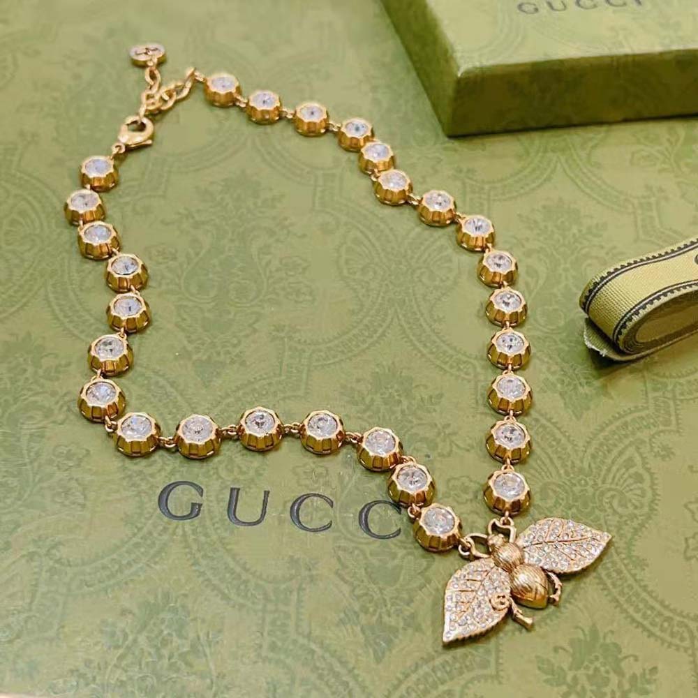 Gucci Women Bee Necklace with Crystals (5)