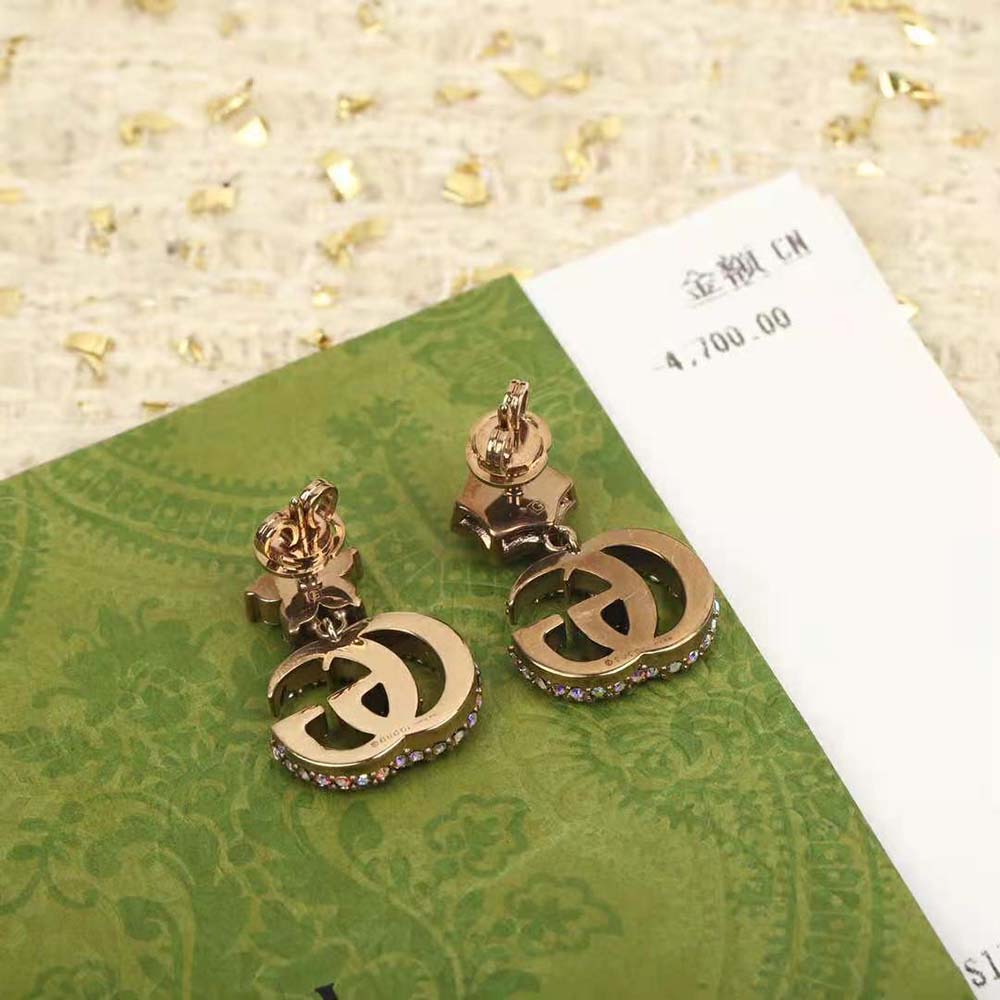 Gucci Women Crystal Double G Earrings (5)