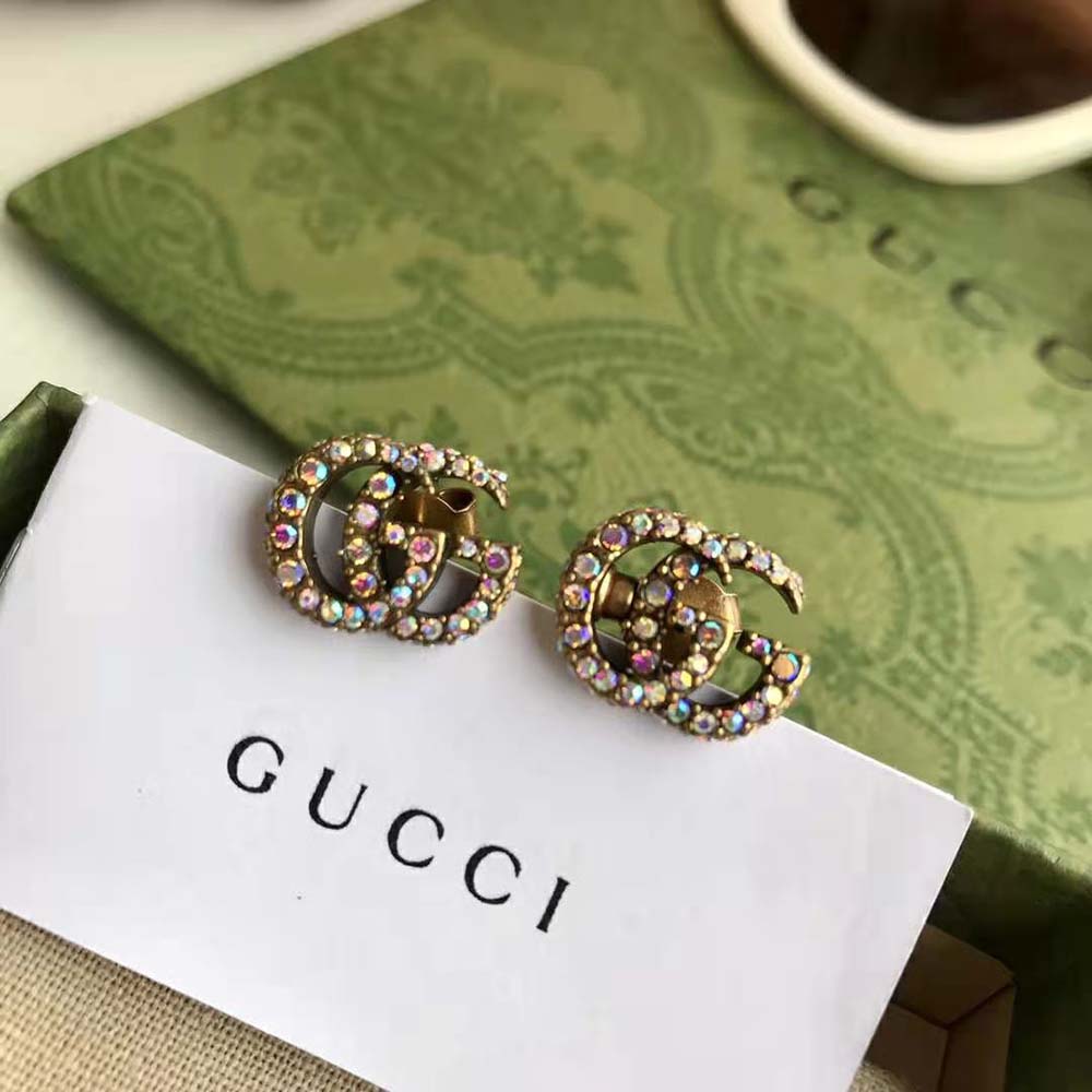 Gucci Women Crystal Double G Earrings (7)