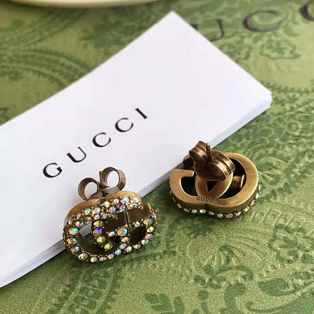 Gucci Women Crystal Double G Earrings (8)