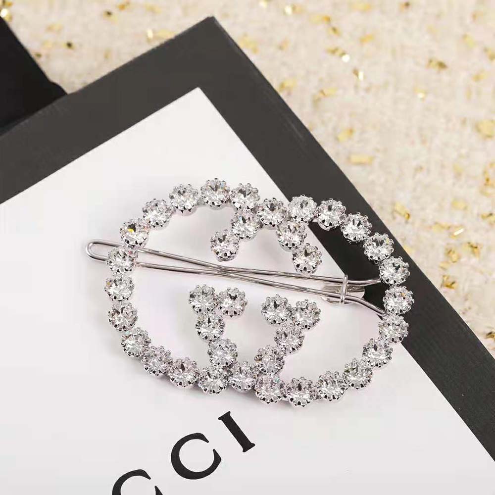 Gucci Women Crystal Interlocking G Hair Clip (4)