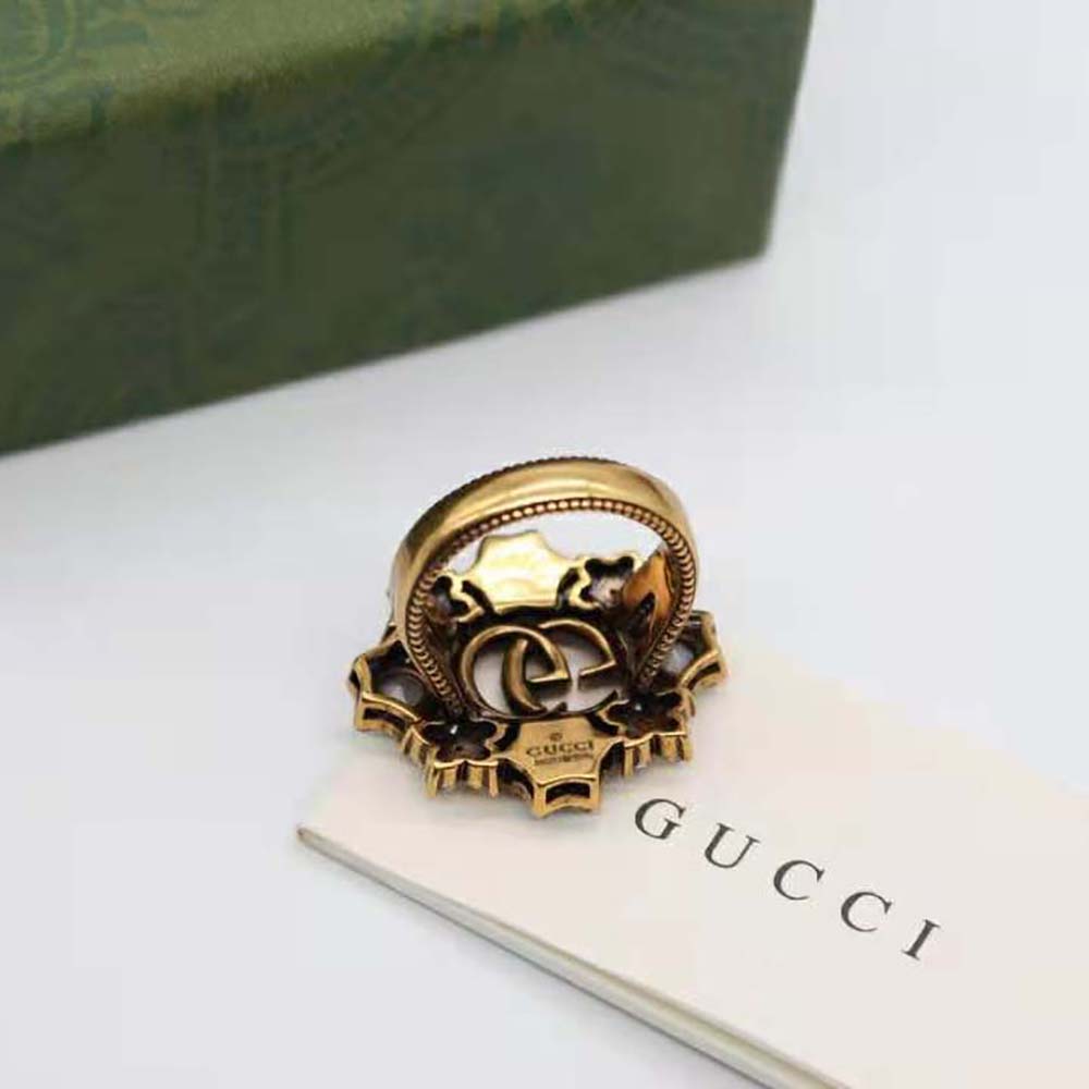 Gucci Women Double G Crystal Flower Ring (5)