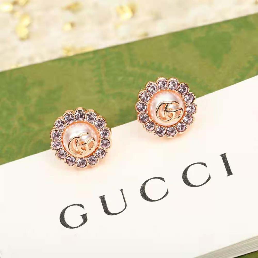 Gucci Women Double G Flower Stud Earrings (4)