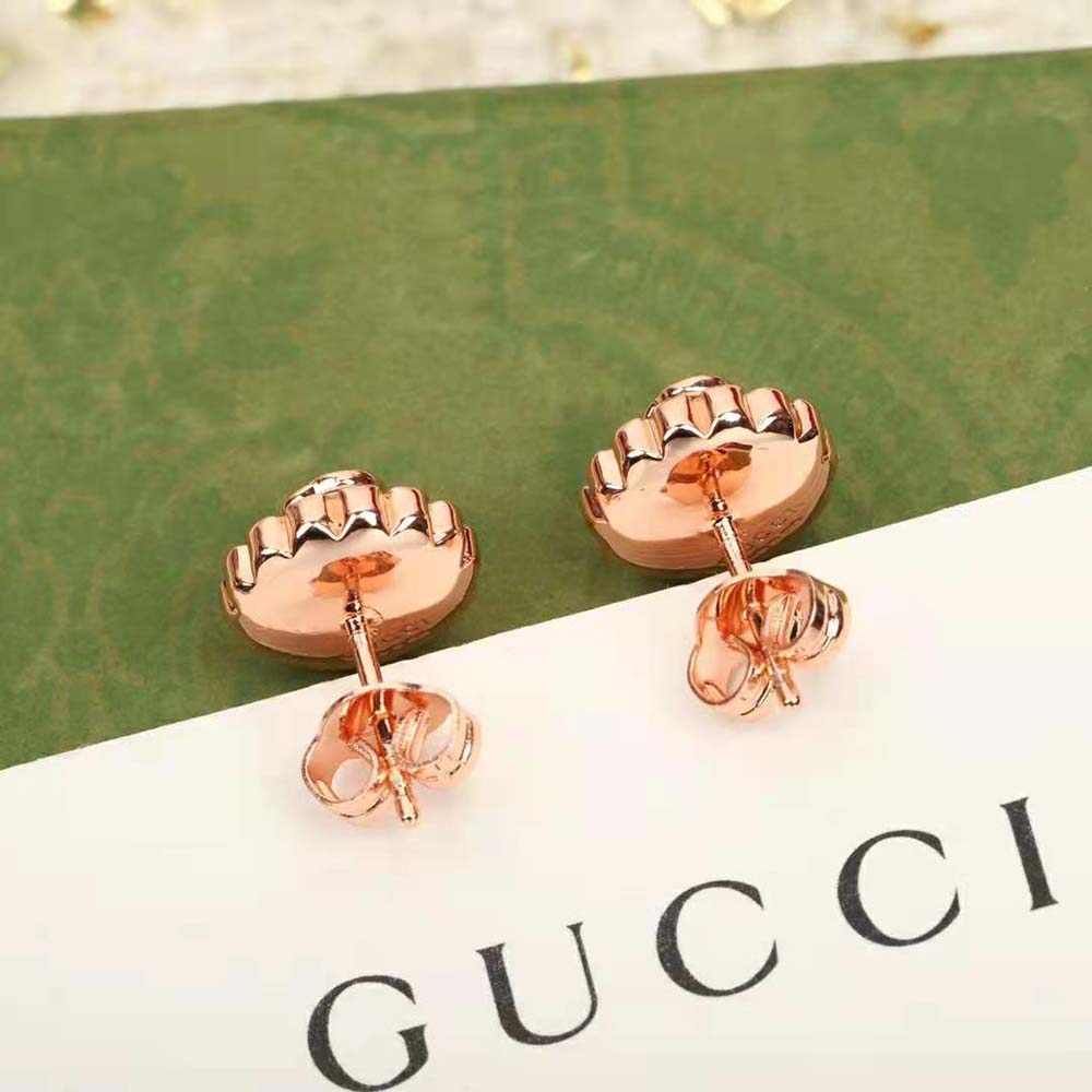 Gucci Women Double G Flower Stud Earrings (7)