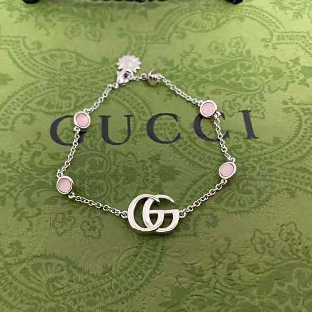 Gucci Women Double G Mother of Pearl Bracelet (10)