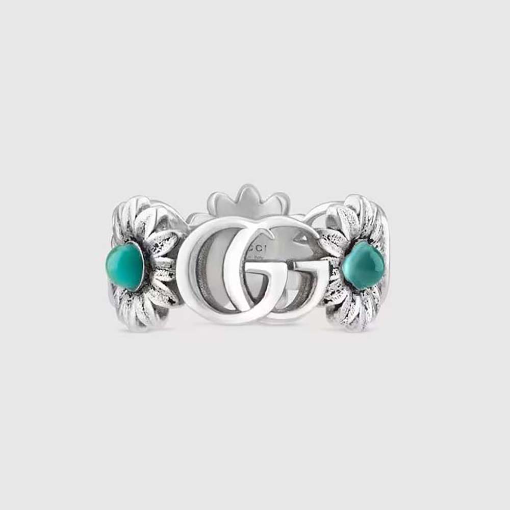 Gucci Women Double G Mother of Pearl Ring (1)