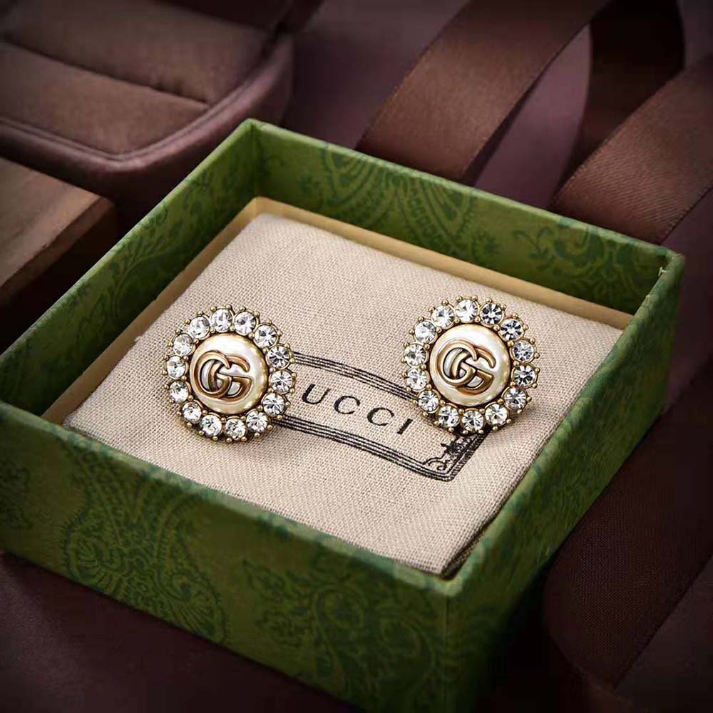 Gucci Women GG Marmont Flower Stud Earrings (2)