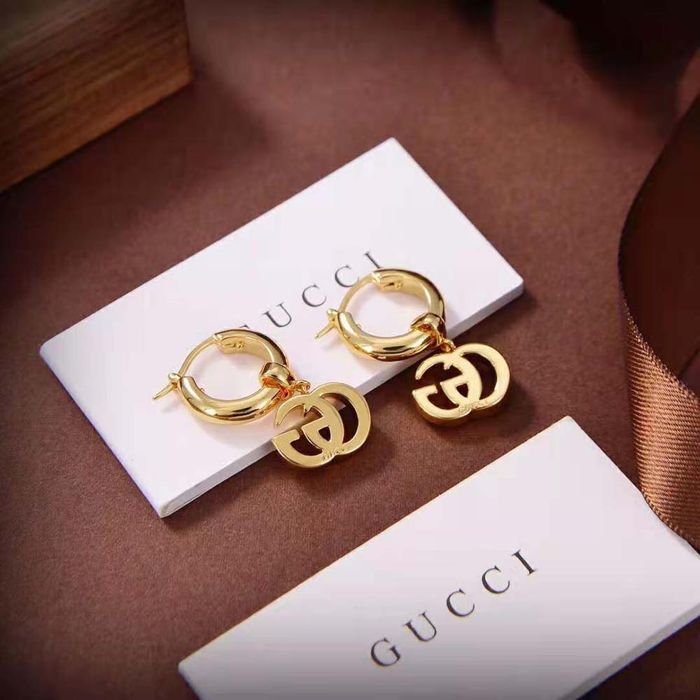 Gucci Women GG Running Yellow Gold Earrings (6)