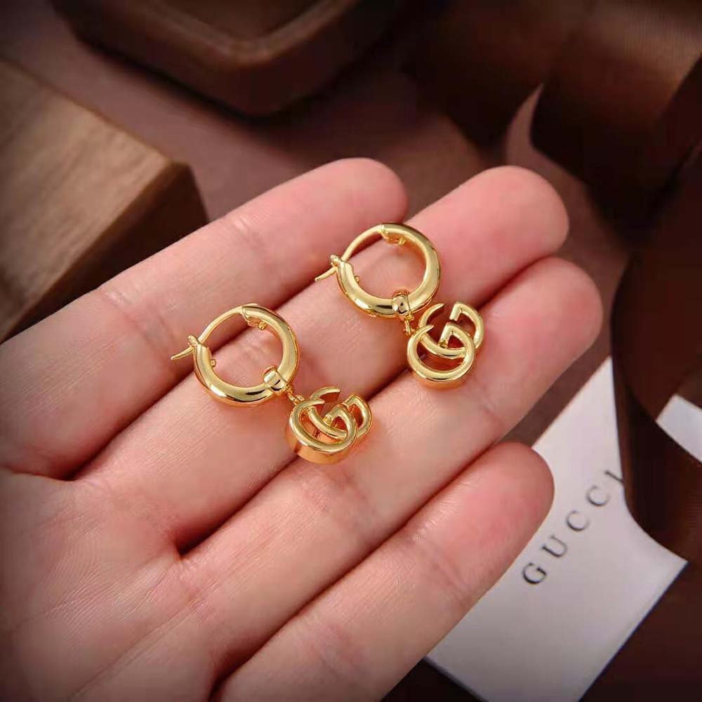 Gucci Women GG Running Yellow Gold Earrings (7)