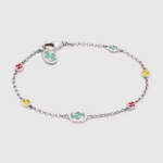 Gucci Women Interlocking G Bracelet with Multicolor Enamel