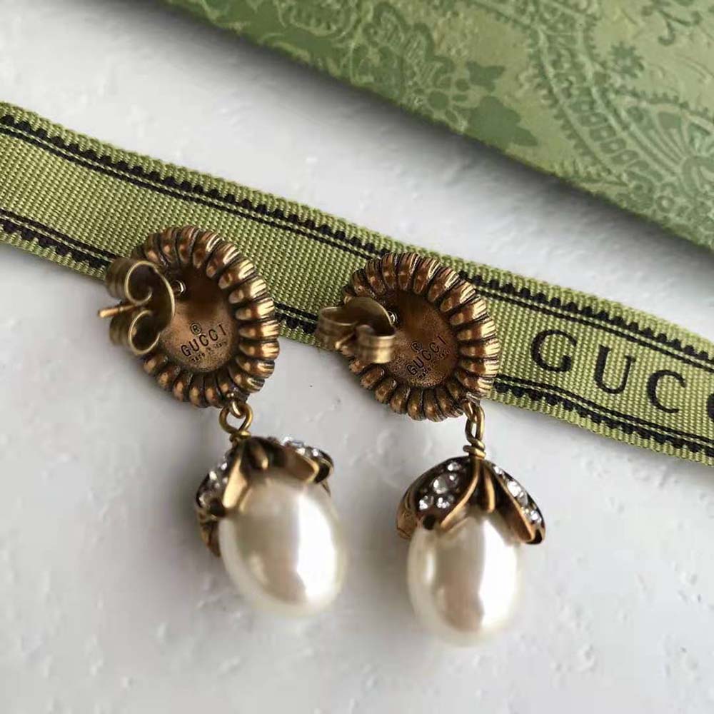 Gucci Women Interlocking G Pearl Earrings (5)