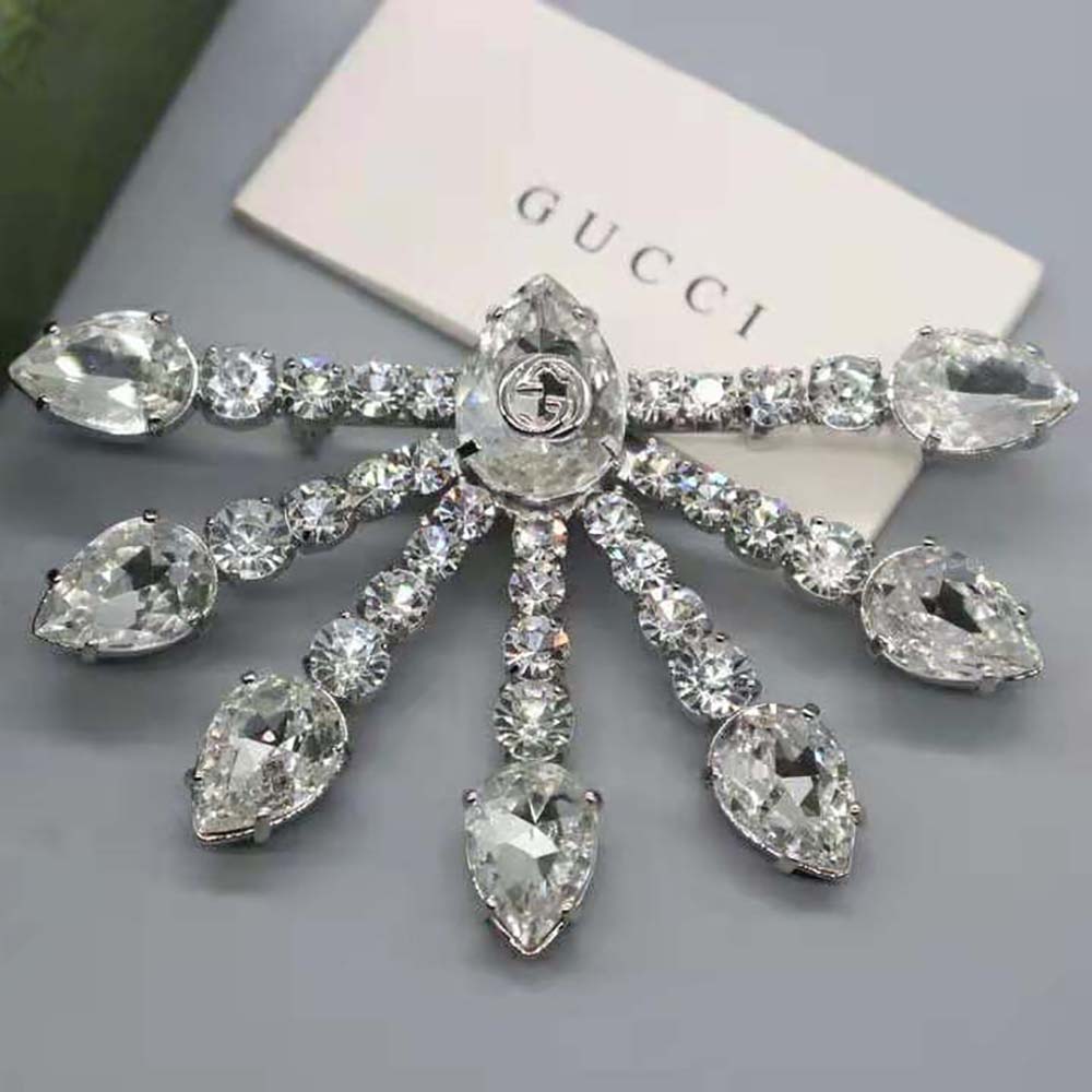 Gucci Women Interlocking G Single Crystal Earring (3)