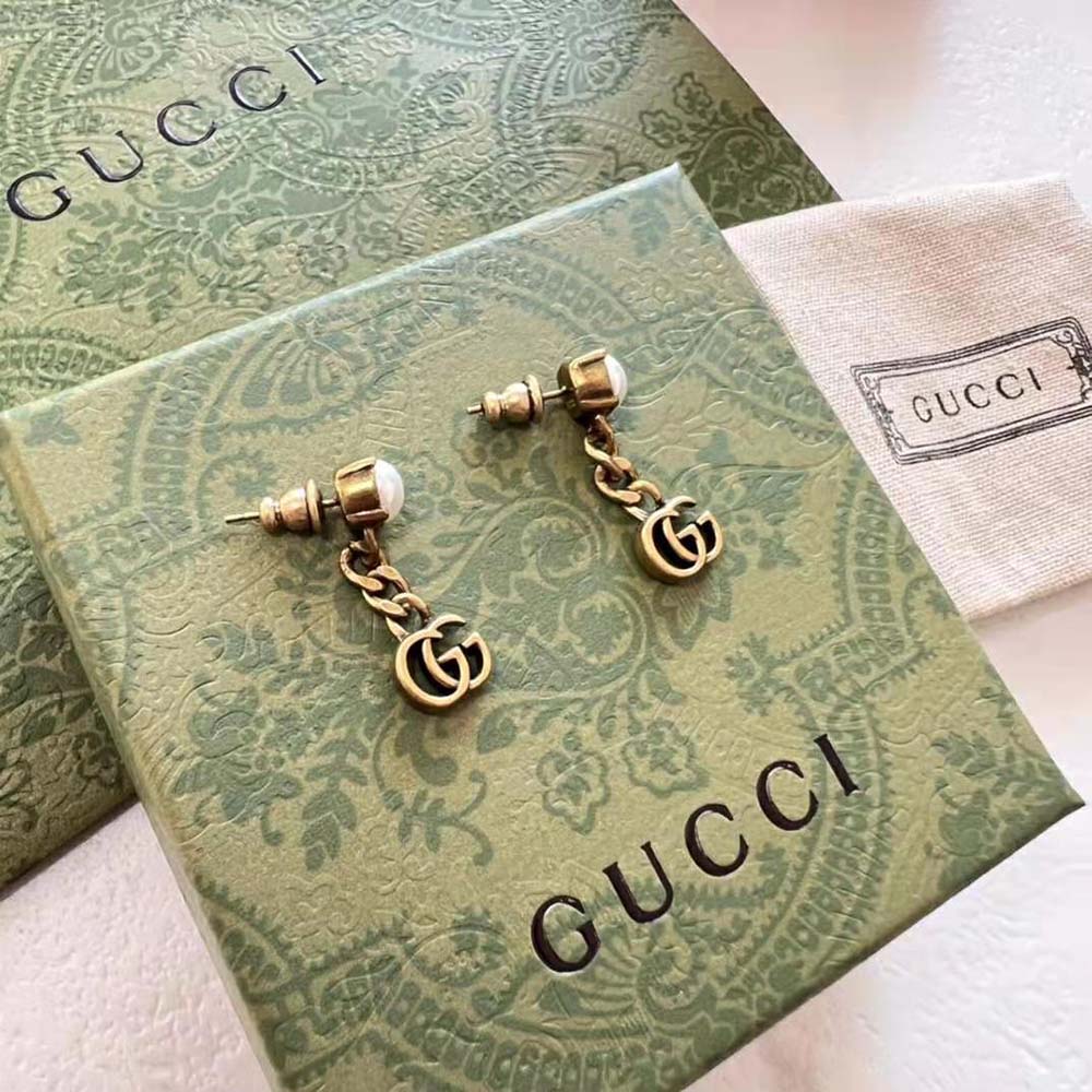 Gucci Women Pearl Double G Earrings (3)