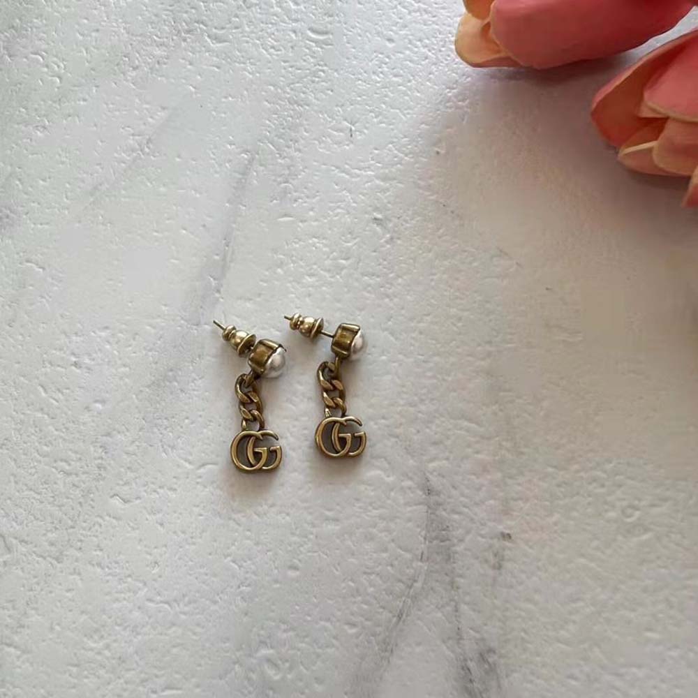 Gucci Women Pearl Double G Earrings (5)