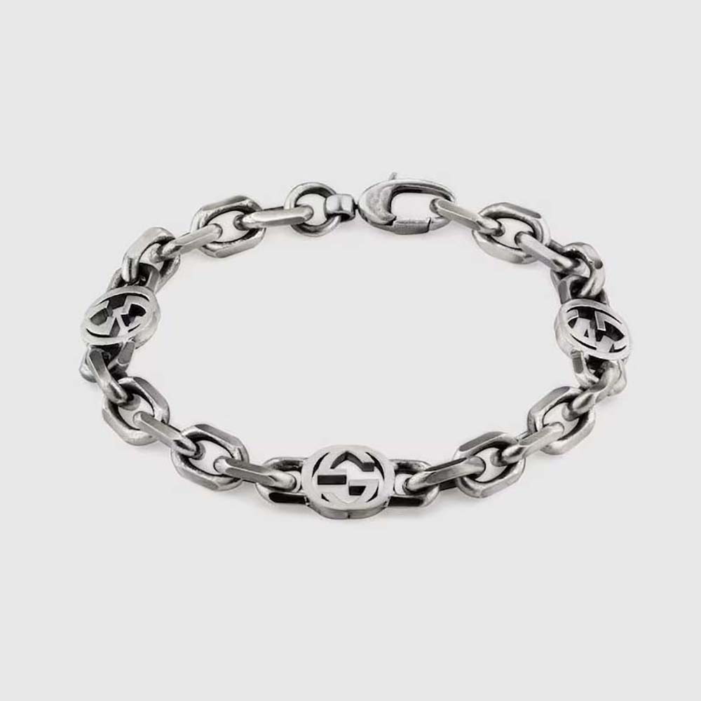 Gucci Women Silver Bracelet with Interlocking G