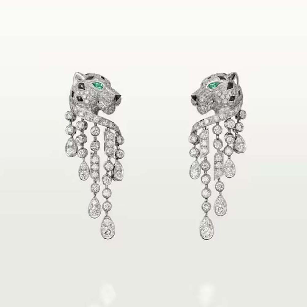 Cartier Women Panthère De Cartier Earrings Diamonds in White Gold (1)