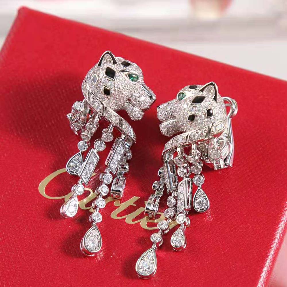 Cartier Women Panthère De Cartier Earrings Diamonds in White Gold (5)