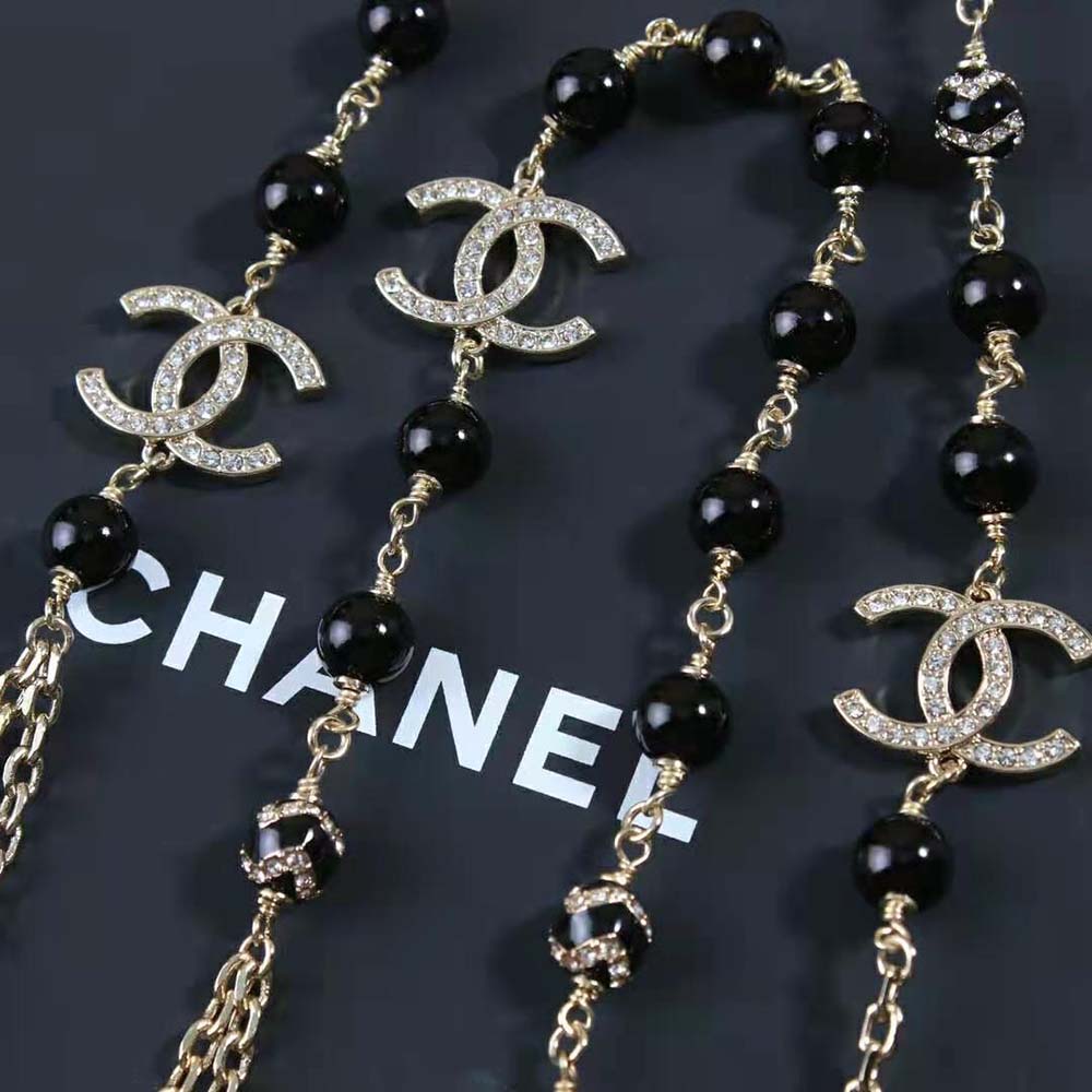 Chanel Women Long Necklace in Metal Glass Pearls and Strass (5)