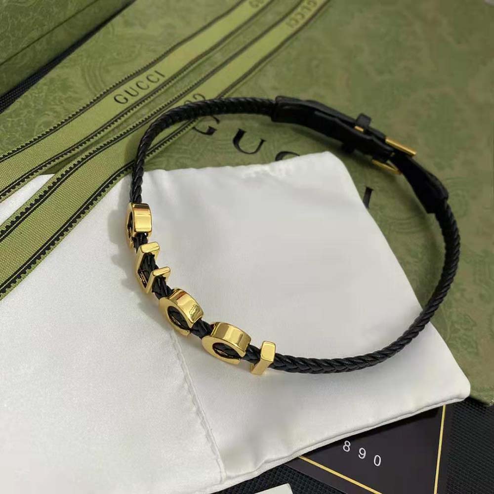 Gucci Women Leather ‘Gucci’ Bracelet (2)