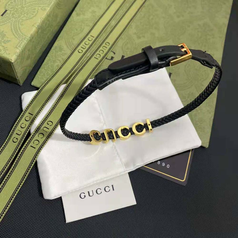 Gucci Women Leather ‘Gucci’ Bracelet (4)