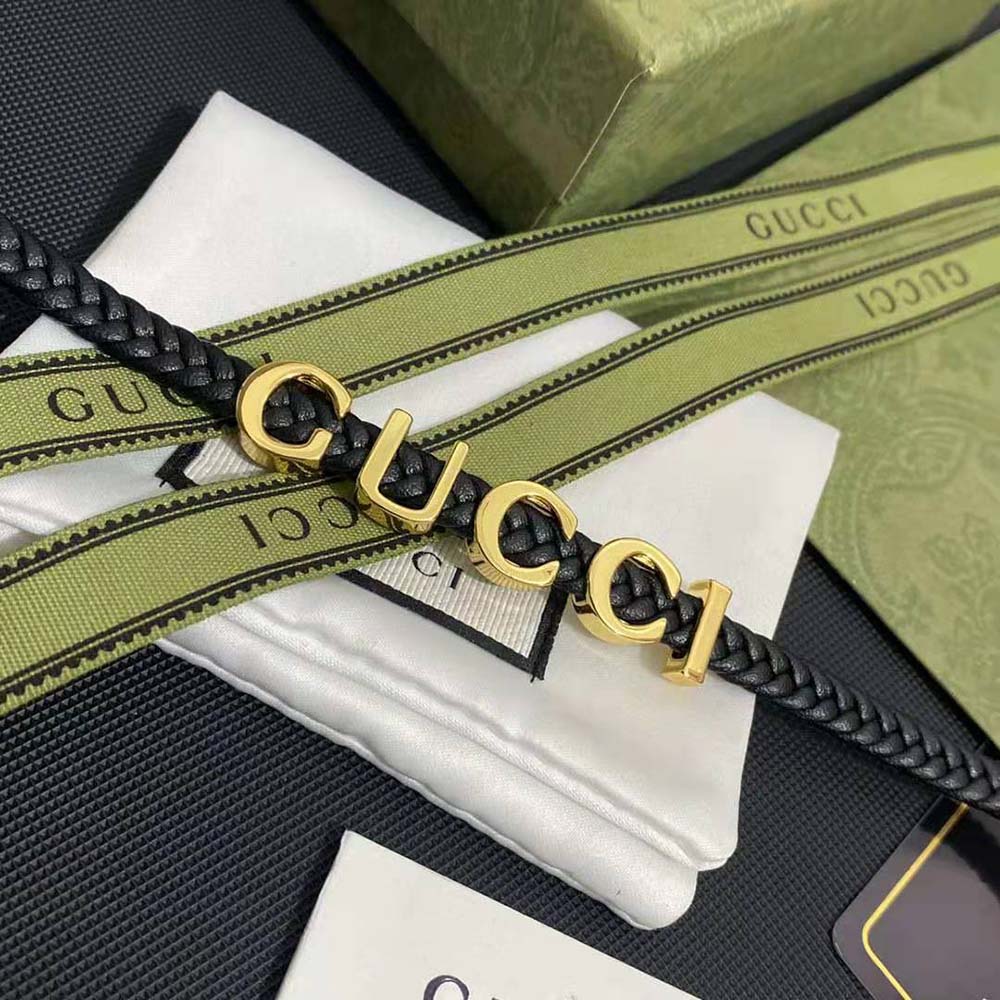 Gucci Women Leather ‘Gucci’ Bracelet (5)