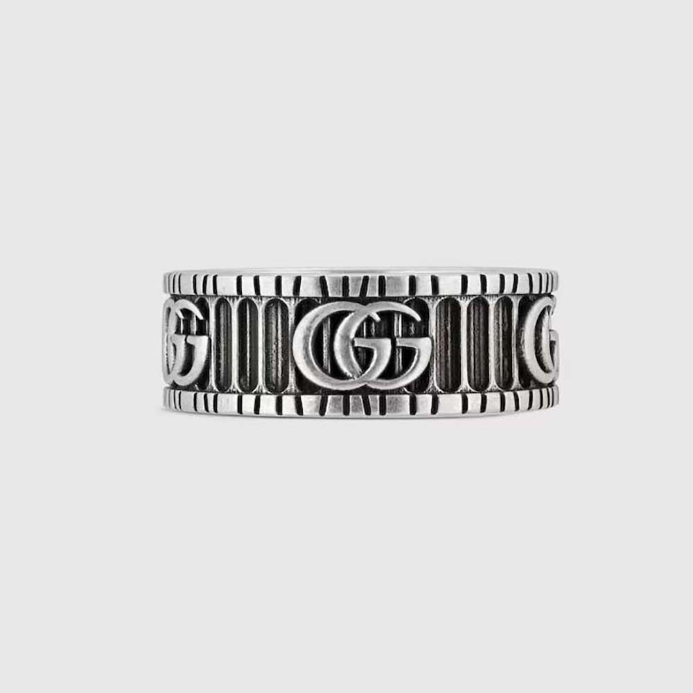 Gucci Women Ring with Double G in Silver